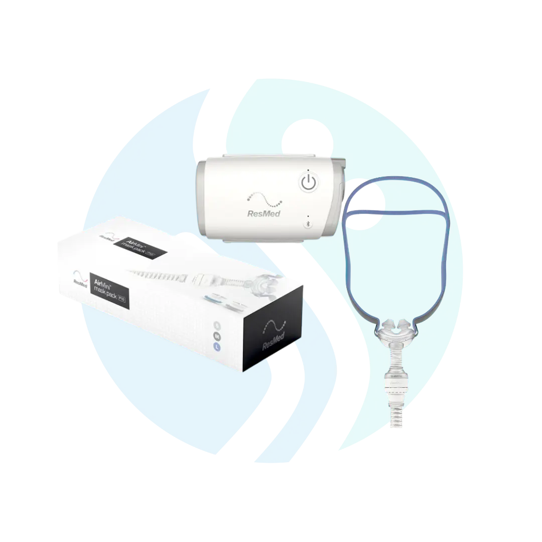 Pack CPAP Resmed AirMini + Setup Pack Mascarilla Nasal P10 Pack CPAP Resmed AirMini + Setup Pack Mascarilla Nasal P10